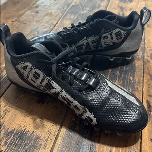 Adidas Black and Silver Soccer Cleats with Textured Upper